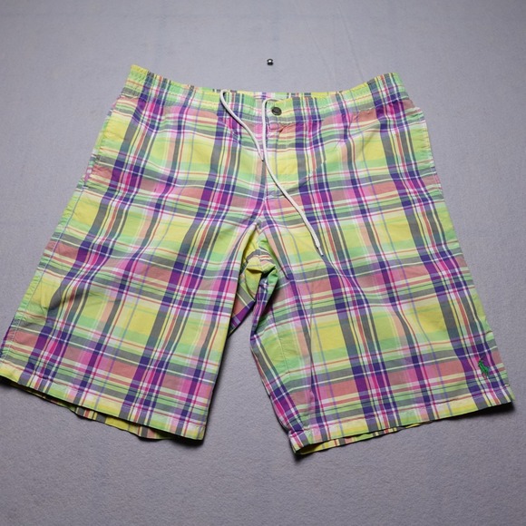 Polo Ralph Lauren Other - Polo Ralph Lauren Swim Trunks Men Large Multicolor Plaid Mesh Lined Madras